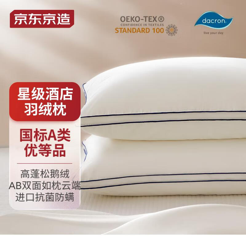 京东京造臻享系列 优质白鹅绒五星级酒店枕头蓬松柔软 48x74cm 单只中枕使用感如何?