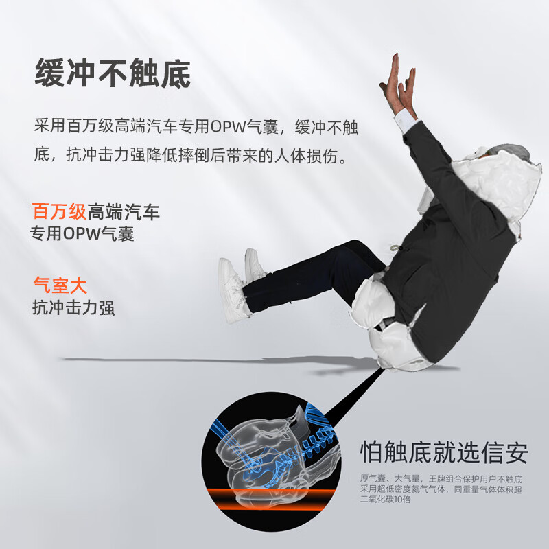 信安智囊老人防摔马甲气囊护头护腰男女防水防风外套防跌倒护具神器S80 S80全护款-紫色 XXXL