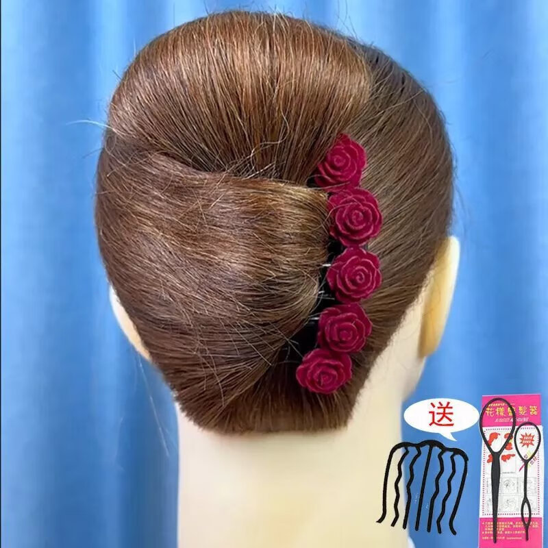 永红旺喜婆婆头花头饰盘发结婚婚礼喜妈妈婚宴发饰盘头发夹精致花女