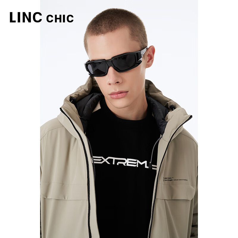 金羽杰冬季新款商务休闲羽绒服男短款反季连帽宽松轻暖冲锋衣N23801111 流沙色 S 适合120斤以下