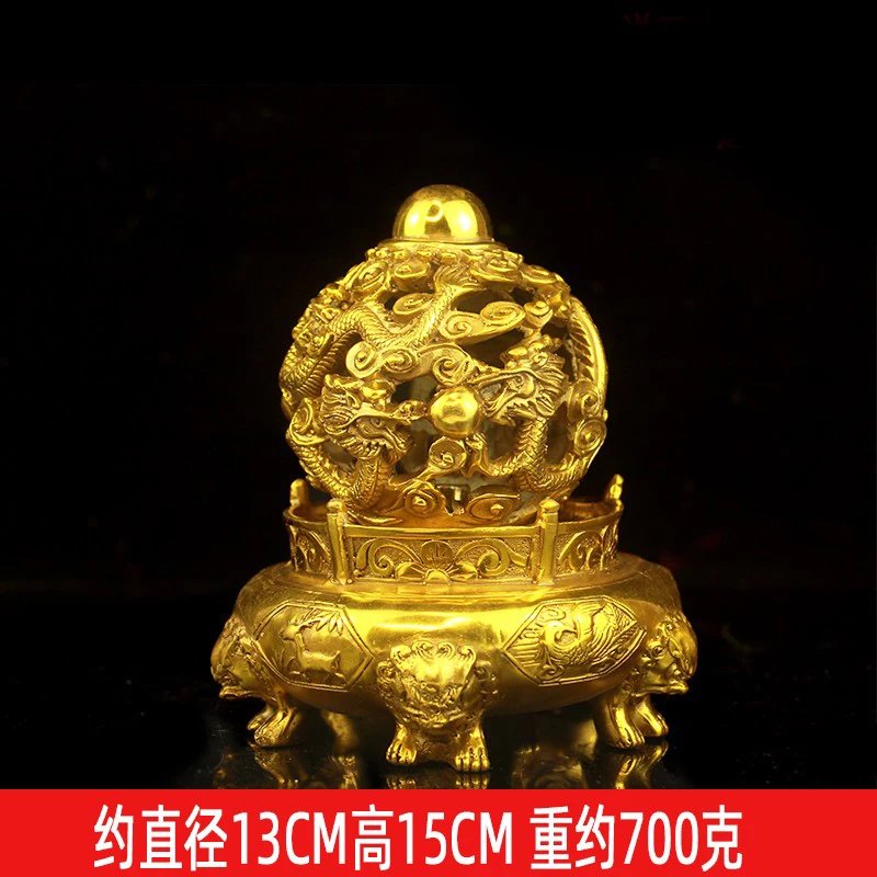 古雅善缘黄铜九转乾坤龙鼎客厅办公室家居装饰摆件开业礼品-gysy098