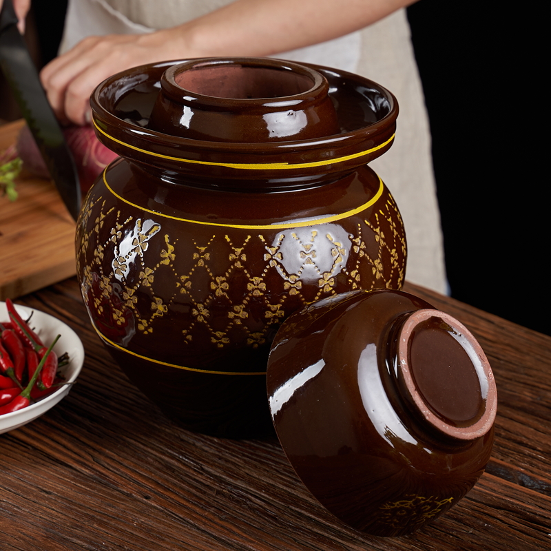 酸菜缸泡菜坛子陶瓷景德镇咸菜罐 腌鸡鸭蛋土陶 腌菜缸酿酒蒜酵素密