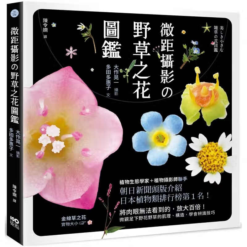 预售 大作晃一 微距摄影の野草之花图鉴：放大百倍！微观足下野花野草的肌理、构造，学会辨识技巧 原点