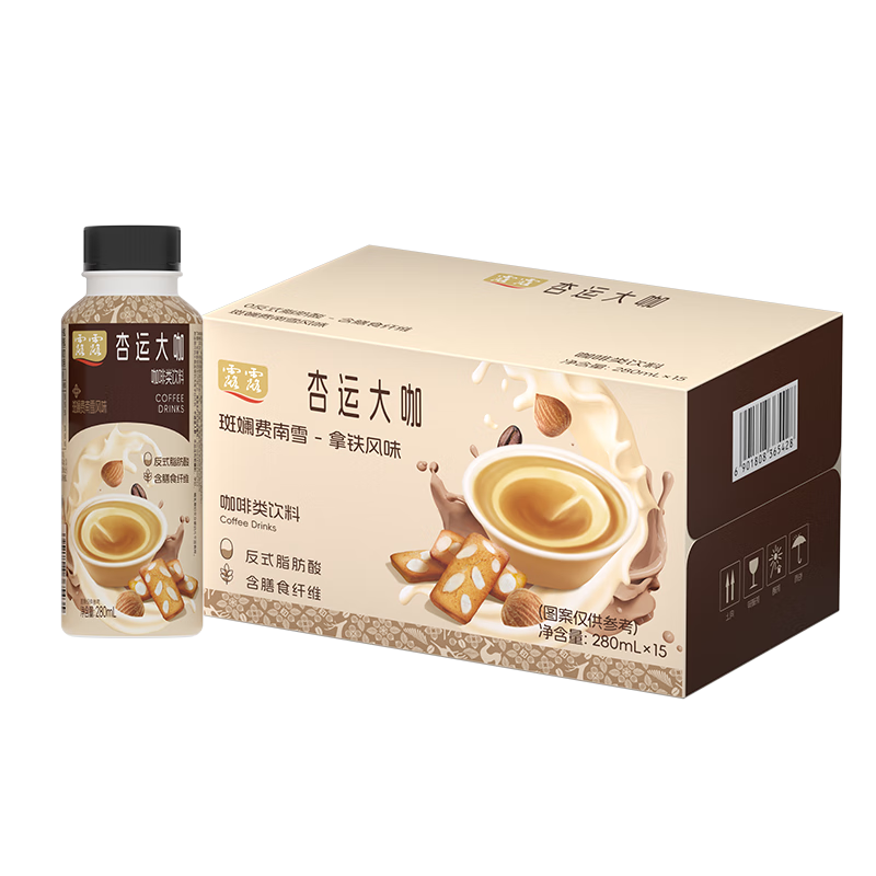 露露杏仁咖啡280ml*15瓶整箱 斑斕費(fèi)南雪植物蛋白飲料提神出游聚餐