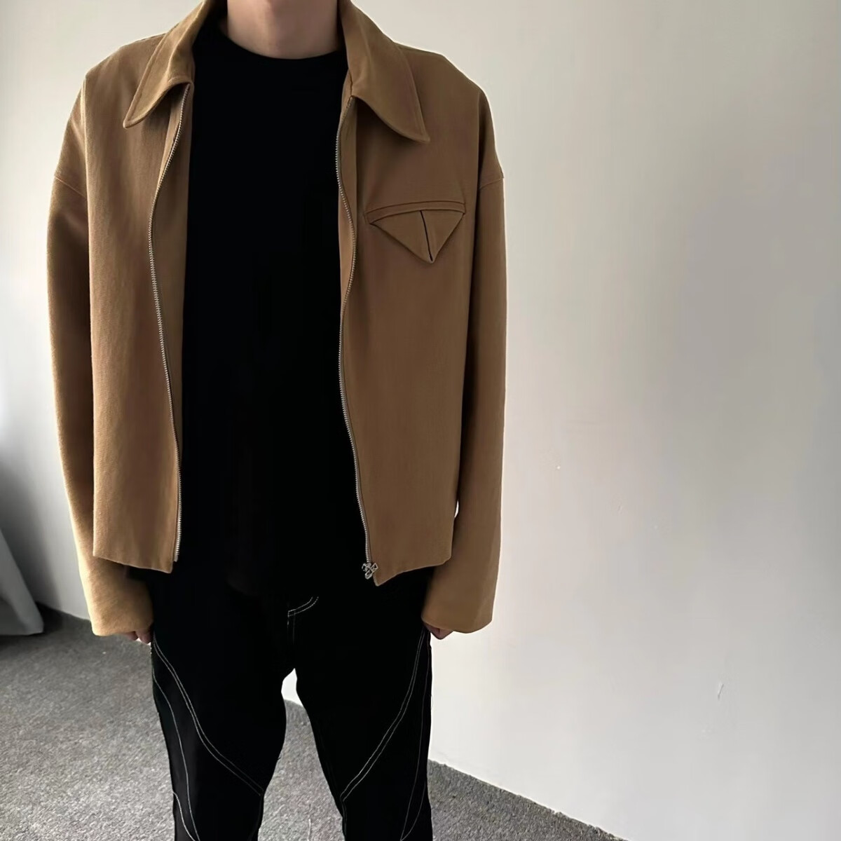 雀悠英伦雅痞风男装秋季夹痞帅外套春秋款雅气高级感轻熟翻领拉链潮