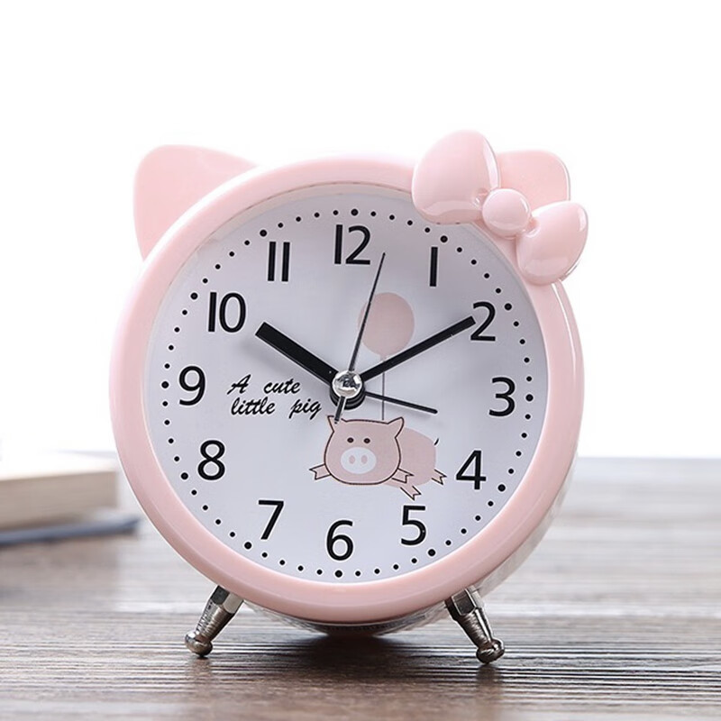 anglang可爱卡通猫咪闹钟学生礼品时钟儿童卧室床头钟创意懒人钟表