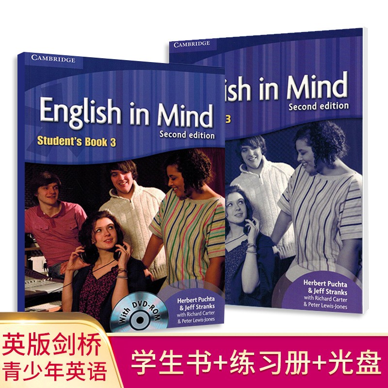 进口原版 剑桥English in mind中学英语KET/PET考试官方备考教材 第二版剑桥EIM青少版外国语学校专用教材 3级 课本+练习册+cd(PET)
