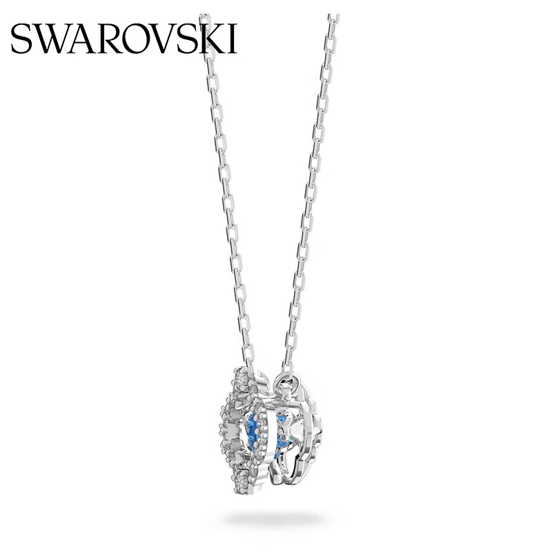施华洛世奇(SWAROVSKI)【生日礼物】Una项链女吊坠轻奢小众高级感送女友女 湖水蓝 跳动的心-四叶草5642927