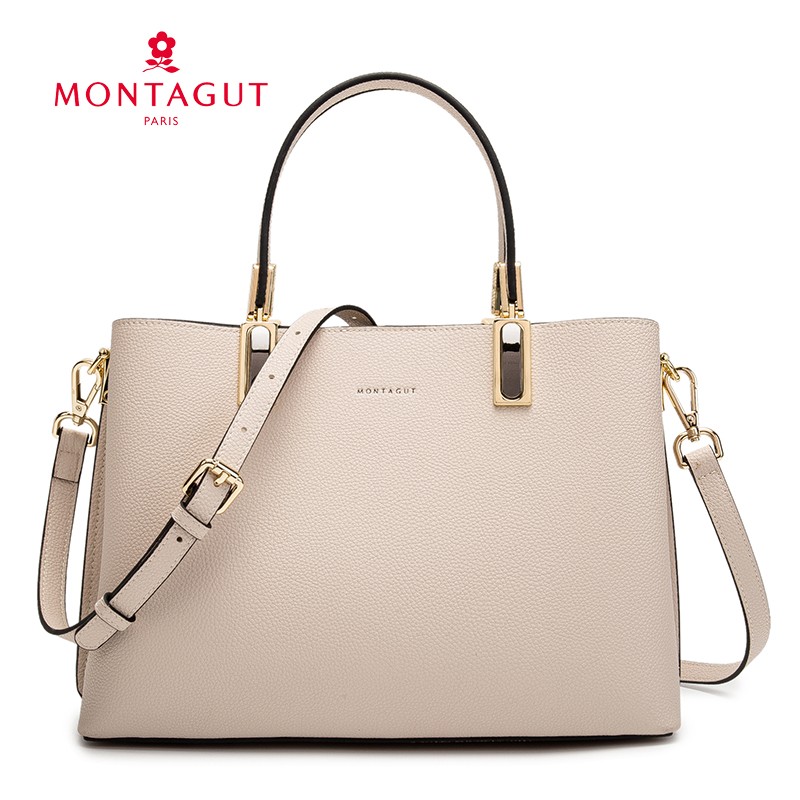 梦特娇(montagut)包包2023新款女包简约牛皮单肩百搭潮流斜挎包女士