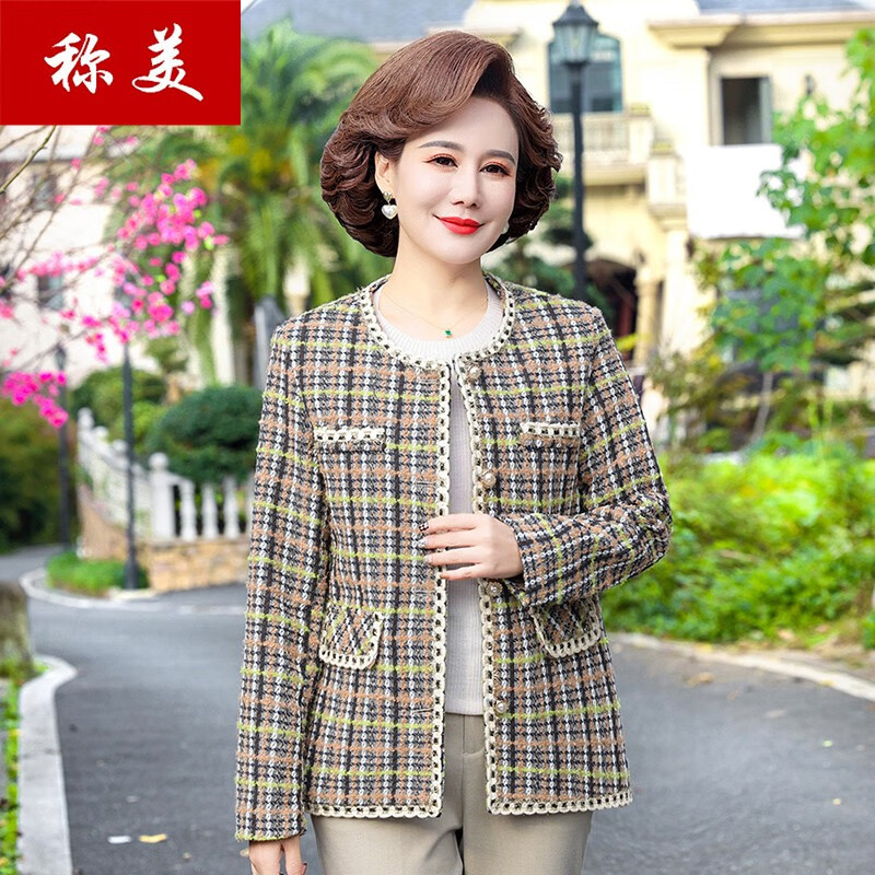 称美妈妈装外套春秋装上衣休闲中老年女装阔太太短款中年妇女褂子洋气