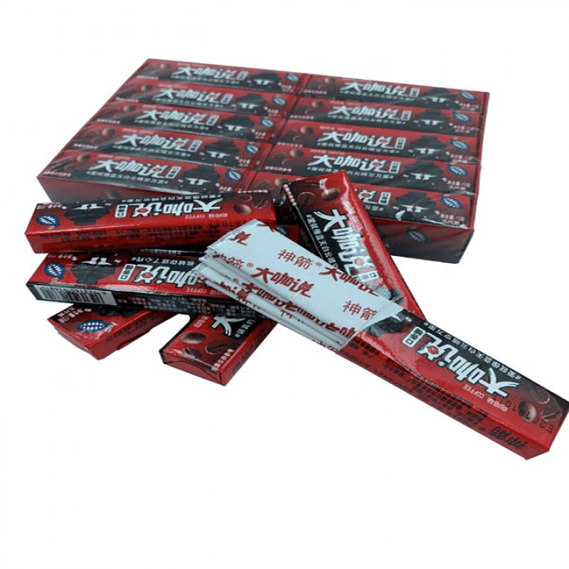 特产优联 大咖说神剑口香糖咖啡味清新口气拼团实惠盒装 一盒20条100