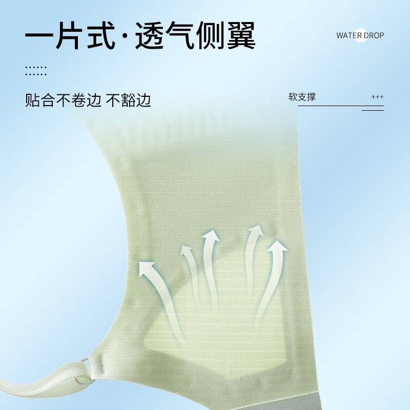 华婷露（Huatinglu） 无钢圈文胸大码薄款蕾丝睡眠胸罩养护内衣女简约全罩杯美背性感 背扣款-灰兰色 L (适合36/80A B C罩杯)