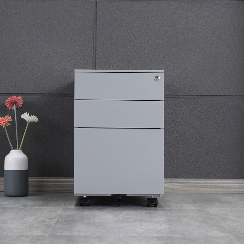 森(maisen)活动柜 钢制办公职员文件储物小矮柜子 银色 ms-hdg-210403