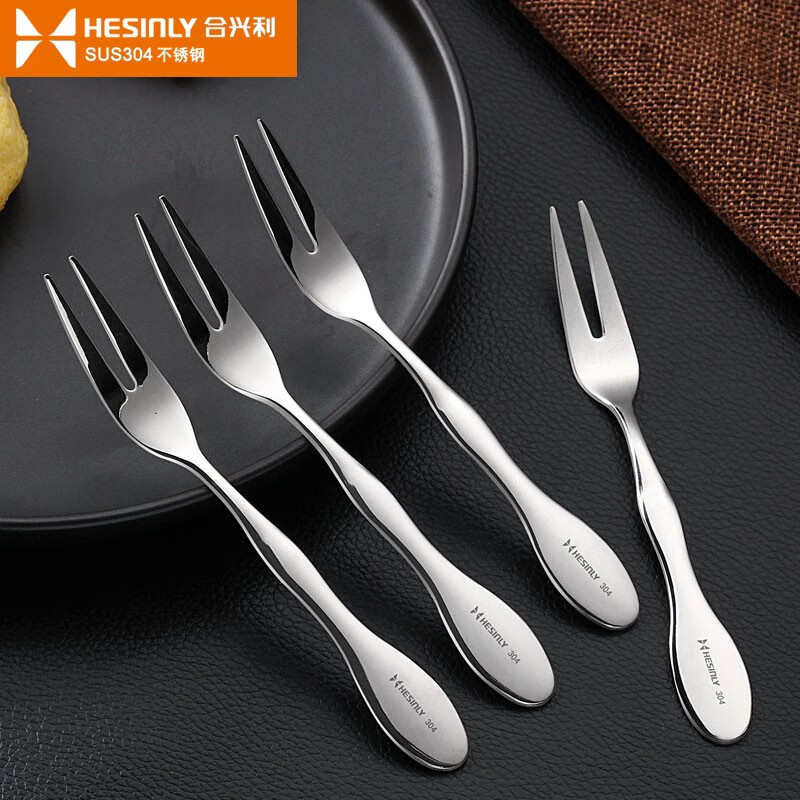 合兴利水果叉304不锈钢小叉子儿童家用甜品叉月饼叉创意十二生肖餐具