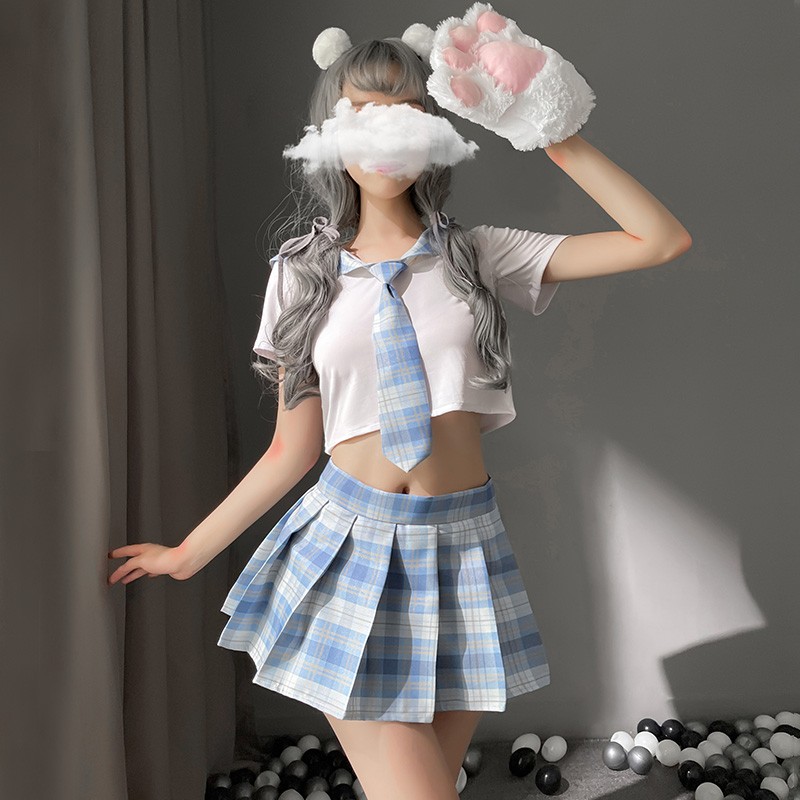 霏慕 情趣内衣女jk制服诱惑角色扮演性感纯情小学妹生日系格子超短裙