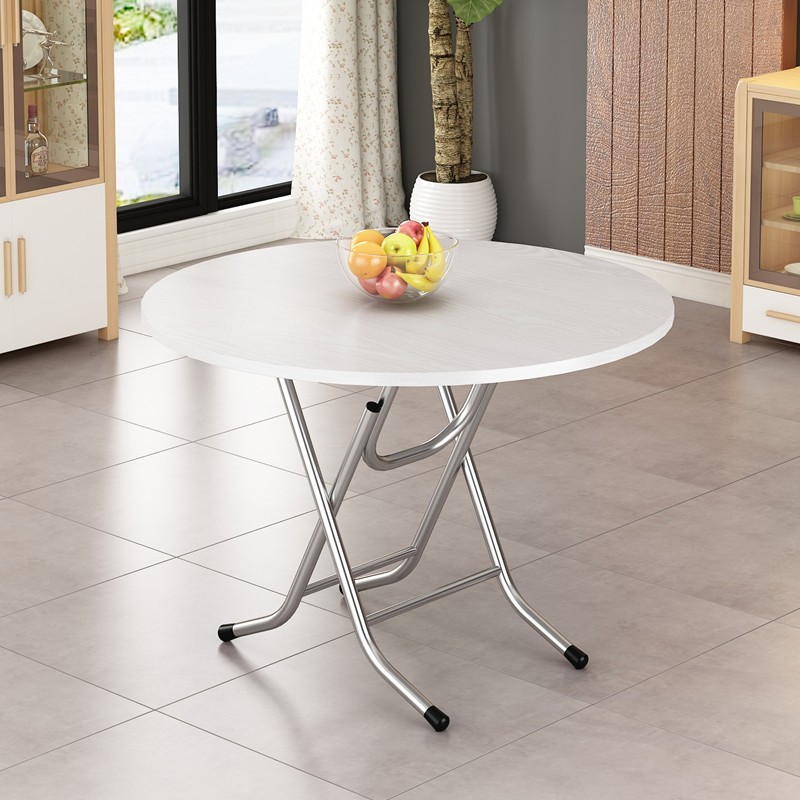 非洲鹰可折叠桌简约餐桌出租屋家用小户型租房圆形桌饭桌吃饭桌子靠边