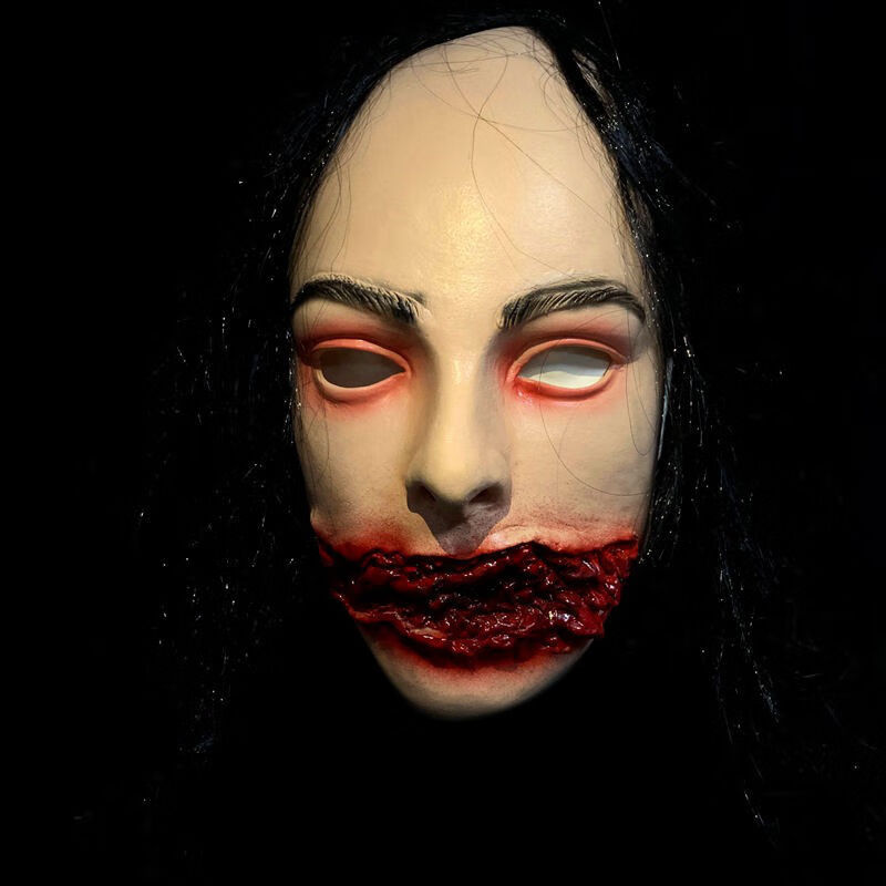 玖纹豹恐怖女 鬼面具全脸密室逃脱鬼屋剧本1杀吓人泰国恐1怖道具npc