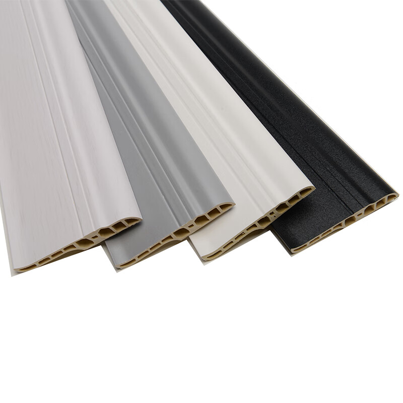 喜蜜pvc踢脚线防水塑料黑色白色灰木纹地脚线胶地板隐钉木塑pvc墙角线