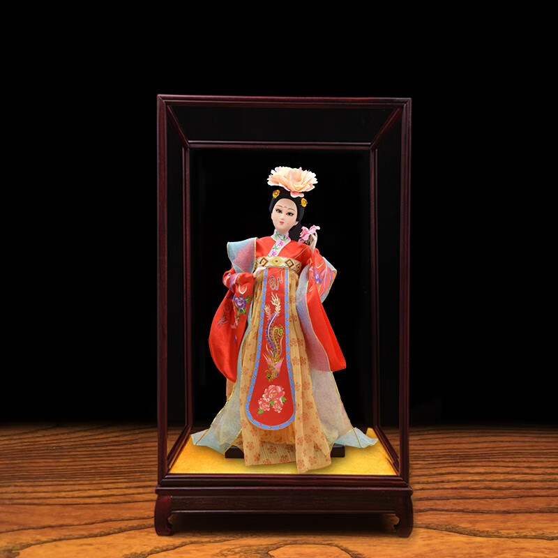 京城故事中国特色礼品京剧人偶送老外商务出国外事礼品四大美女手工艺品 杨贵妃【紫檀木玻璃框】