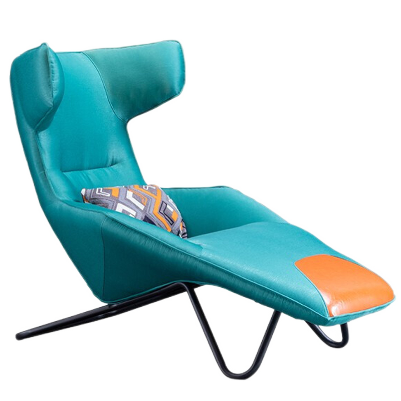 绿林咖 单人椅 意式懒人沙发阳台休闲椅卧室单人沙发轻奢沙发椅网红高跟鞋躺椅 蓝
