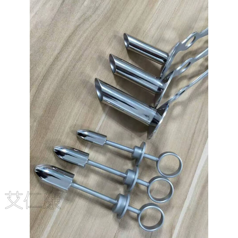 隴聚福U型肛門鏡 肛門鏡筒式斜口不銹鋼肛腸科器械肛門牽開器窺肛鏡醫(yī)療 斜口  小號6cm