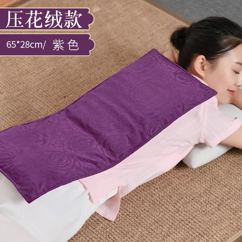 热敷包电加热家用盐包热敷袋艾灸艾草理疗袋子 压花绒经典【紫色】