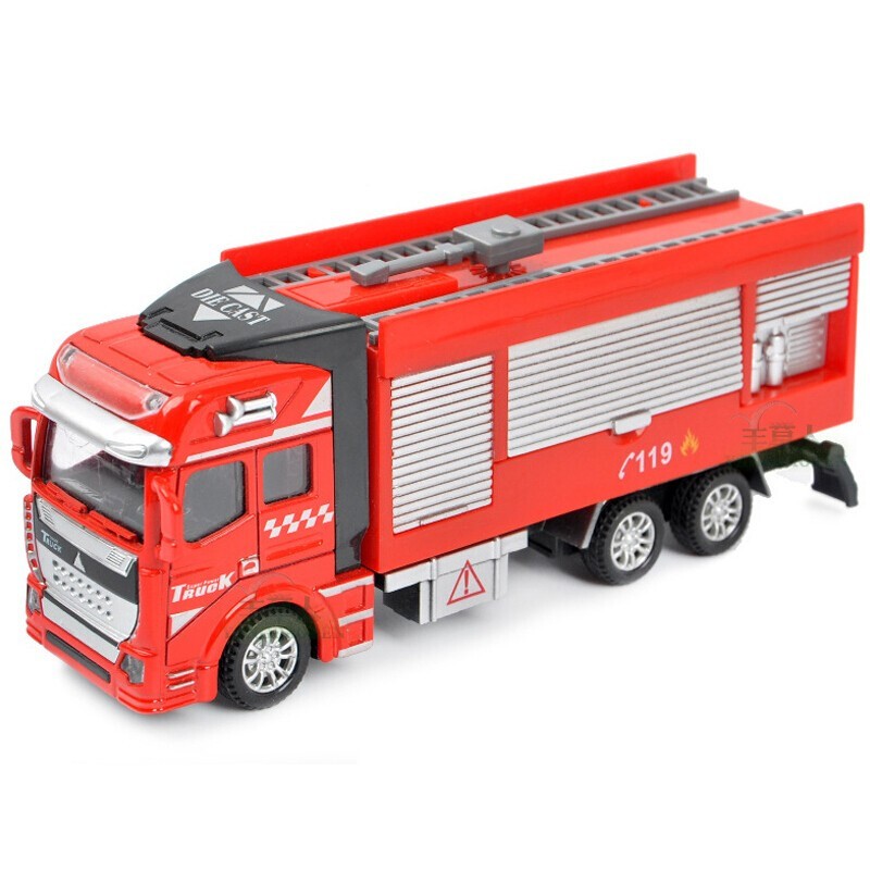 凌速1:48消防工程军事回力玩具儿童玩具车 消防水炮车 17.48元（包邮）