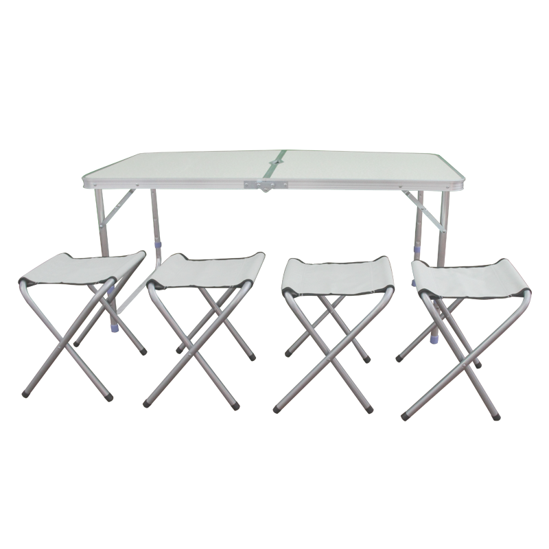 鲸伦（KINGRUNNING）户外折叠桌便携式桌椅组合套装 广告宣传桌 铝合金野餐展业桌白色