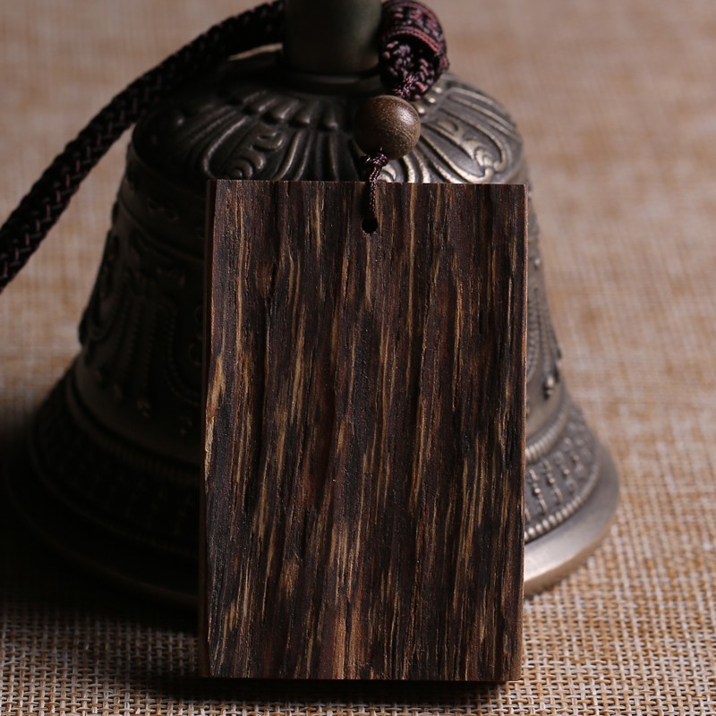 木晶阁 天然沉香平安无事牌吊坠项链挂件沉香木吊牌男女文玩木质饰品