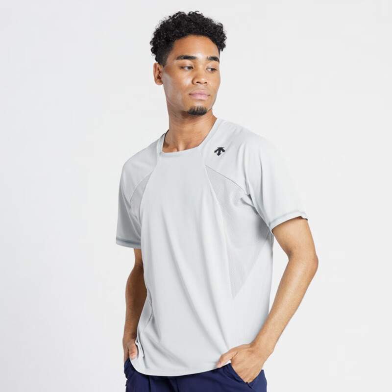 迪桑特(descente)舒适透气 轻质针织 吸汗速干运动跑步 男士短袖t恤