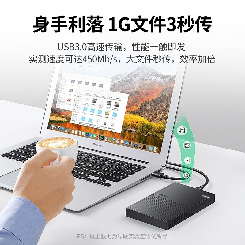 绿联移动硬盘盒 USB3.0为什么插入电脑不显示？