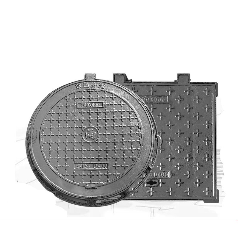球墨铸铁井盖方形圆形800重型下水道污水雨水市政窨井盖阴井沙井 圆