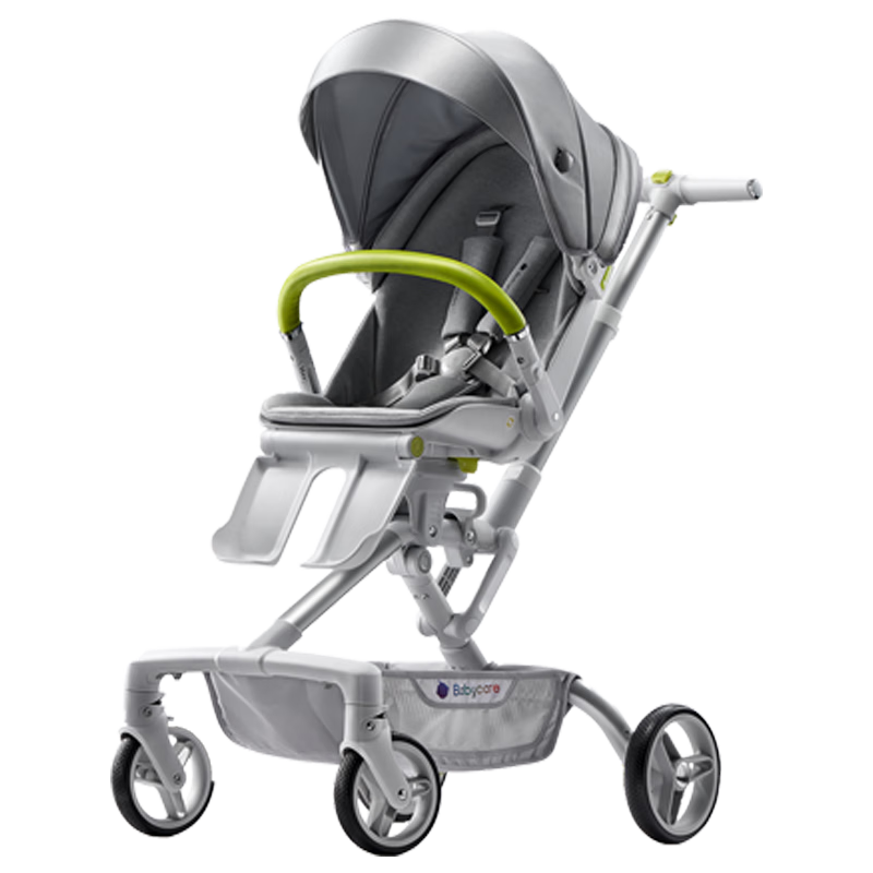 babycare 头等舱婴儿推车高景观遛娃神器轻便可折叠可坐躺双向溜娃 冰霜银 1629元