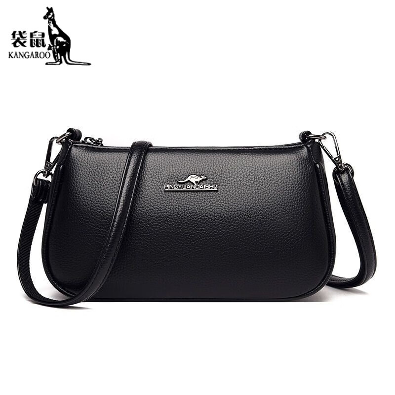 袋鼠(kangaroo)轻奢品牌真皮牛皮包包女时尚单肩斜跨包中年手拿小包