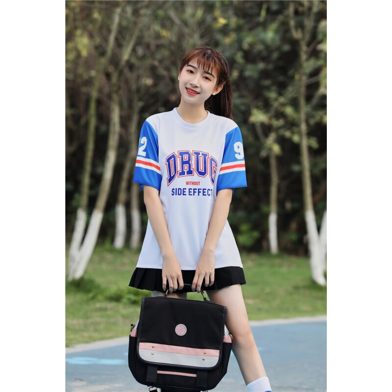 派吉鯊（PAIJISHA）健美操服裝學(xué)生啦啦操服裝運(yùn)動會開幕式拉拉隊套裝韓版爵士舞蹈服 白色上衣 M