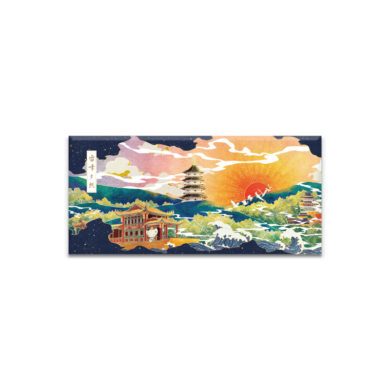 有九文化杭州西湖马口铁冰箱贴西子猫猫旅游纪念礼品卡