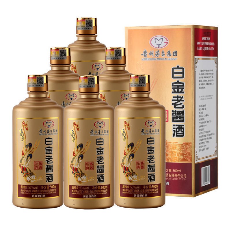 茅台(moutai)集团 酱香经典 白金老酱酒 53度酱香型白酒500ml*6瓶