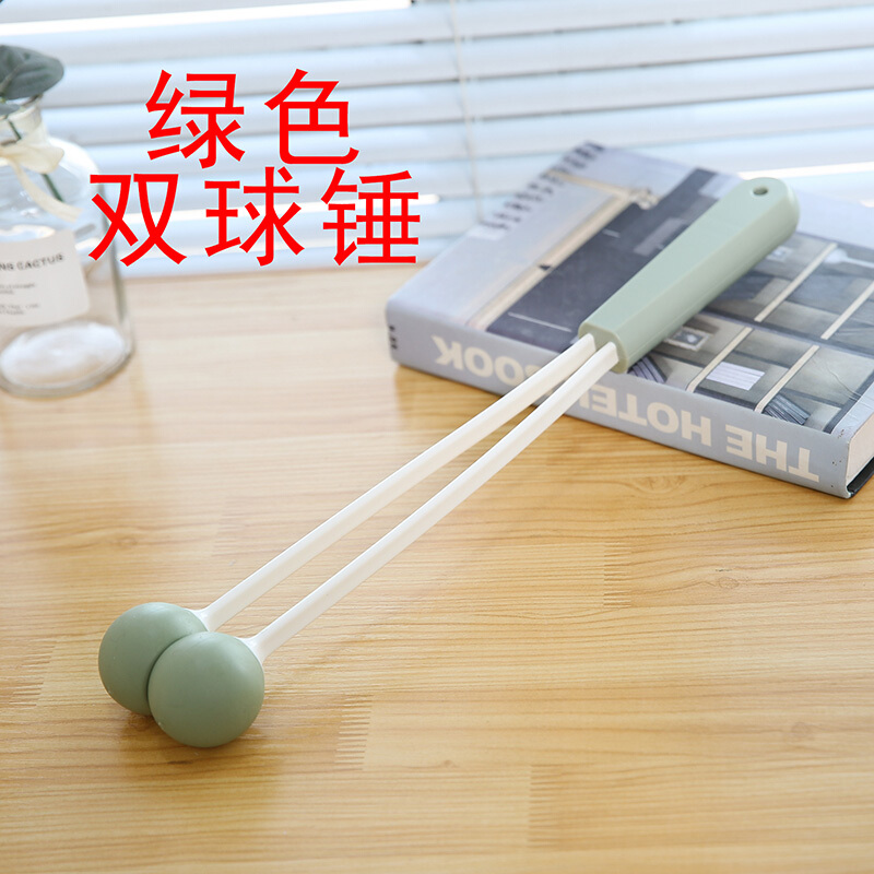 按摩捶卡通拍橡胶敲打神器养生棒小锤子全身后背 绿 双球锤 送穴位图