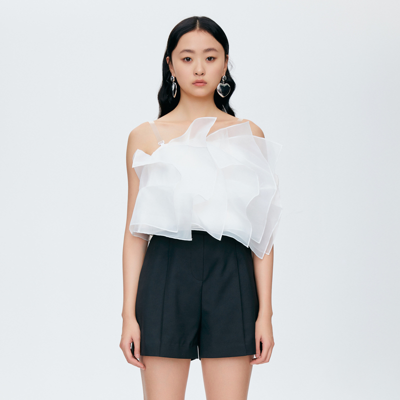 revan芮范夏季新品设计师款高级感抹胸拼接连体裤o31308368 拼色 s