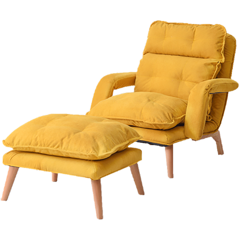 隆上隆 懒人沙发单人躺椅客厅阳台休闲椅 月白+脚踏