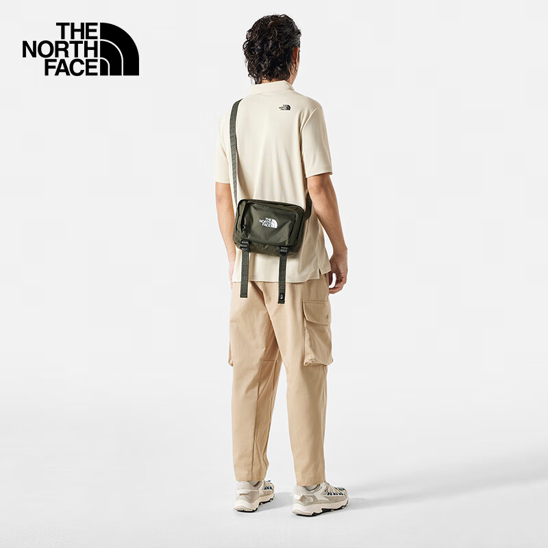 北面（The North Face）TheNorthFace春季新款单肩包通用款轻巧便捷户外 21L/灰褐绿 2.5升/185*230*70mm