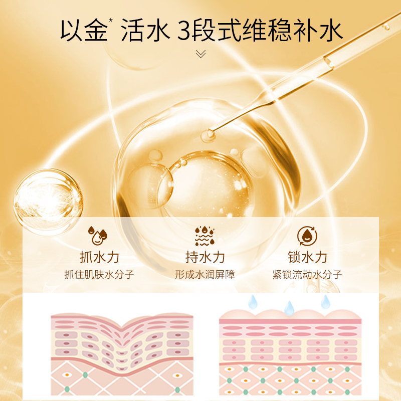 Atreus 泰国24K黄金保湿爽肤水化妆水 金箔精华VC提拉紧致补水湿敷水女 24k黄金爽肤水500ml