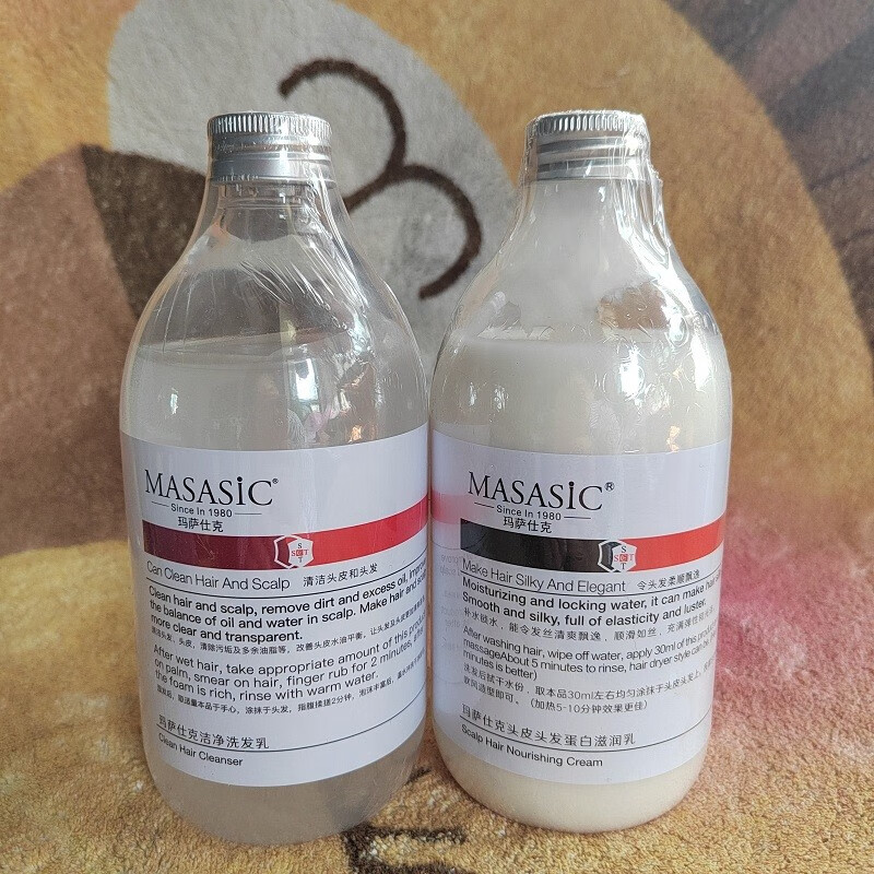 玛萨仕克(masasic)洁净舒爽控油去屑滋养洗发水头皮头发蛋白护发发芯