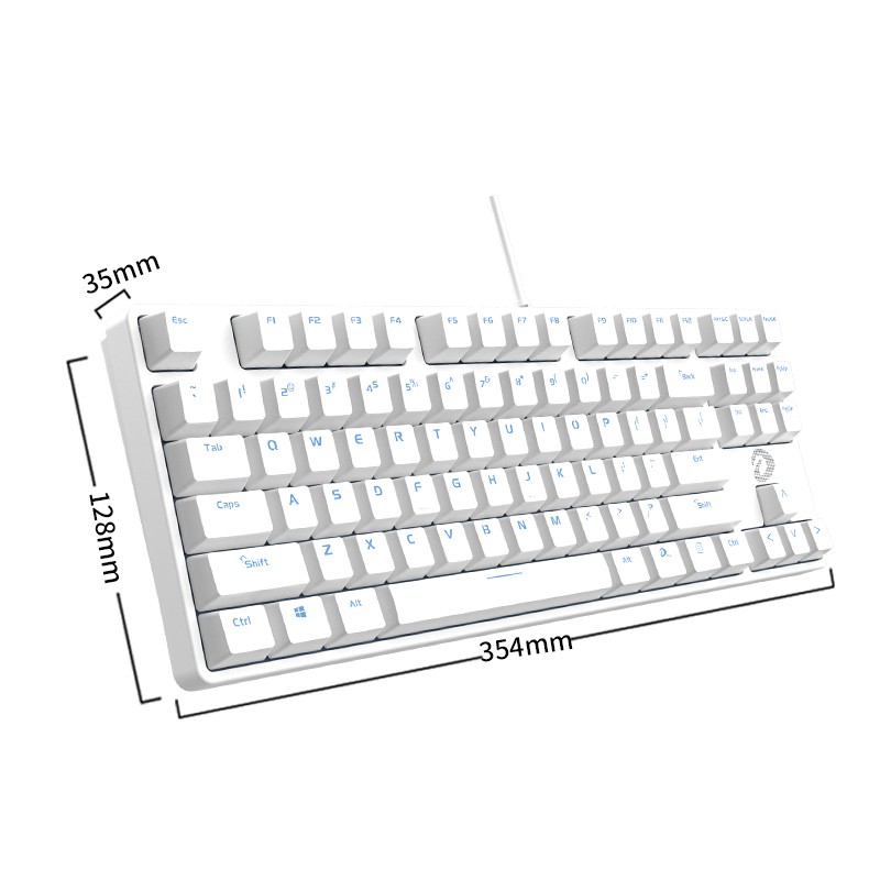 达尔优（dareu）DK100机械键盘 无光 游戏键盘 电竞吃鸡键盘 有线多键无冲 笔记本电脑家用办公白色-红轴