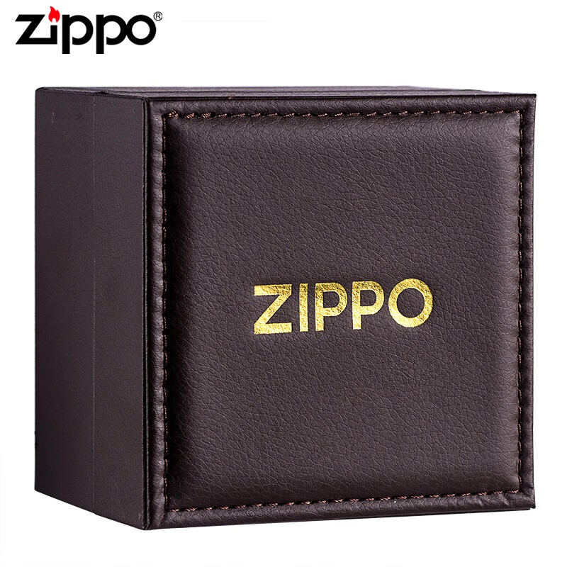 zippo之宝煤油打火机防风正版起源珐琅云纹标志收藏生日礼物送男友 皮