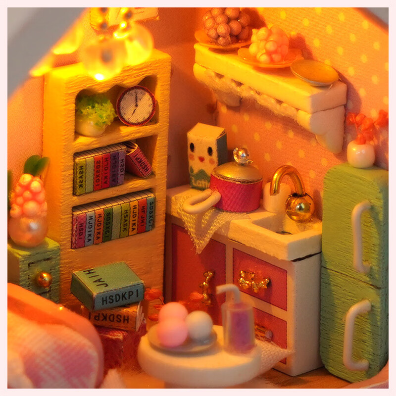 巧之匠diy手工小屋微缩房子模型3d立体拼图摆件玩具拼装手工礼物女生 【单层豪华款】草莓牛奶+工具+LED灯+蛋糕托盘