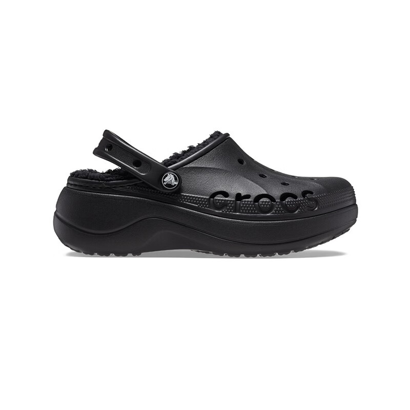 CROCS卡骆驰贝雅云彩暖棉洞洞鞋休闲棉鞋|208708 黑色-001 36 /37(230mm)