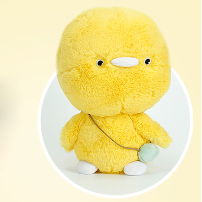 小鸡彩虹玩具 卡通小鸡彩虹毛绒公仔女孩睡觉玩偶动漫可爱超萌娃娃