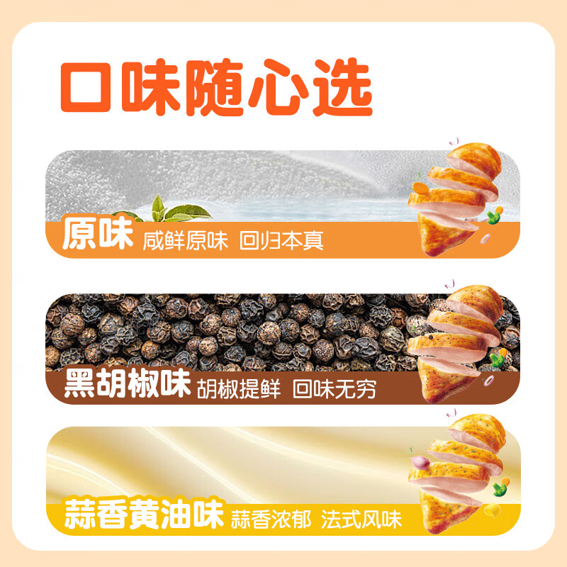 优形鸡排鸡胸肉 低脂健身代餐 轻食低脂高蛋白 方便速食充饥代餐营养 【2斤】原味*5袋+蒜香黄油*5袋