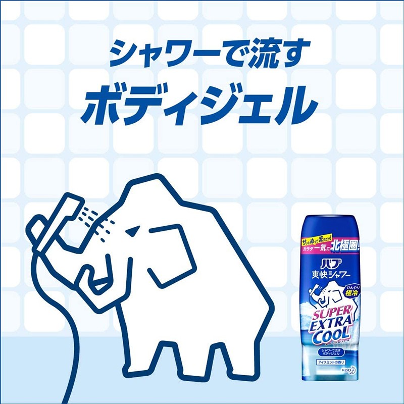 花王（KAO）【日本直邮】花王冰爽沐浴露冷感薄荷北极熊大象沐浴凝胶爽快沐浴 浴后冰爽凝胶大象款210g 【无泡沫/沐浴后用】